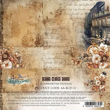 Набор бумаги 15х15 см "Behind Closed Doors", 24 листа (Alchemy of Art)