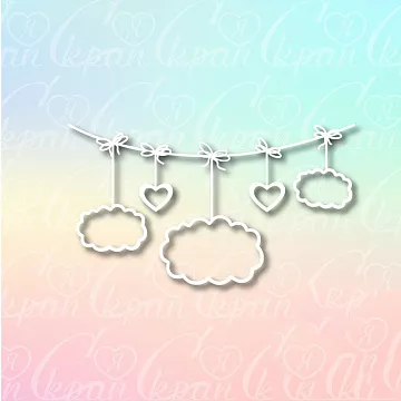 Чипборд "Подвеска с облачками" (LeoMammy)