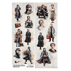 Лист с картинками 10х30 см "Элементарно, Ватсон! Персонажи" (ScrapMania)