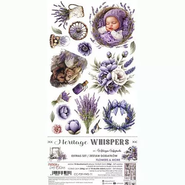 Набор бумаги 30х15 см "Heritage whispers. Flowers", 18 листов (CraftO'clock)