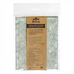 Отрез ткани 48х50 см "Цветущие сады. Веточки на винтажно-зеленом" (Артмикс)