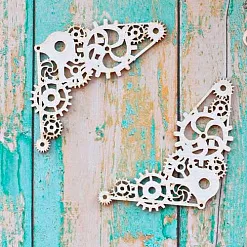 Набор украшений из чипборда "Уголки из шестеренок" (ScrapКрым)