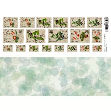 Лист с картинками 10х30 см "Марки 10" (ScrapMania)