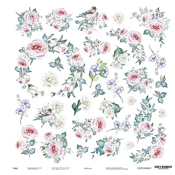 Бумага 30х30 см "Вдали от суеты 7" (Fantasy)