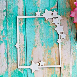 Украшение из чипборда "Рамка. Звёзды" (ScrapКрым)