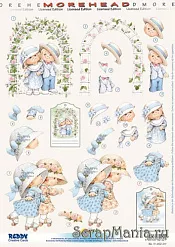 Аппликация бумажная вырубная "Пара на роликах", А4 (Reddy)