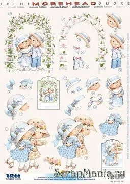 Аппликация бумажная вырубная "Пара на роликах", А4 (Reddy)