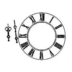 Штамп "Часы со стрелками 2. Средние", 4 см (Студия "Елена")