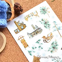 Набор наклеек А6 "Дачный Новый Год. Санки" (ScrapMania)
