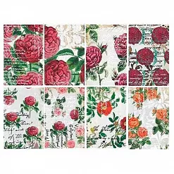 Набор карточек "Винтажные розы", 24 шт (Decorer)