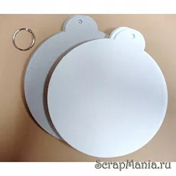 Заготовка для альбома из белого картона "Елочный шар" (Скрапклуб)