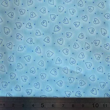 Отрез ткани 50х55 см "Нежные сердца голубые" (PEPPY)