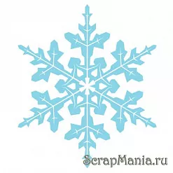 Резиновый штамп на деревянной основе "Снежинка"