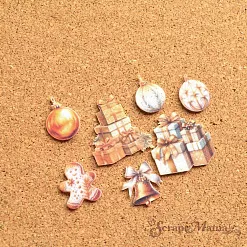 Набор тканевых высечек "Золотой Новый Год", 26 шт (ScrapMania)