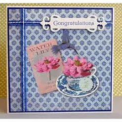 Отрез ткани 50х70 см "Цветок-звездочка, цвет синий" (Tilda)