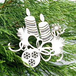 Чипборд "Свечи с бантом", 7,4х7,5 см (LeoMammy)