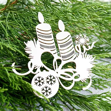 Чипборд "Свечи с бантом", 7,4х7,5 см (LeoMammy) Чипборд "Свечи с бантом", 7,4х7,5 см (LeoMammy)