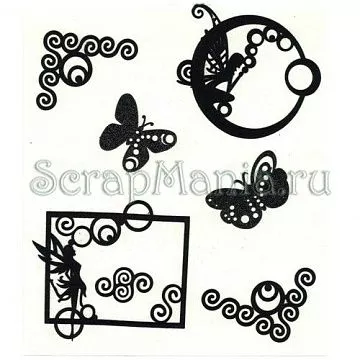 Набор украшений из фетра самоклеющийся "Рамки, бабочки и уголки"