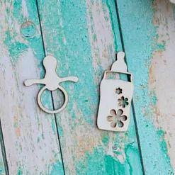 Набор украшений из чипборда "Бутылочка и соска" (ScrapКрым)