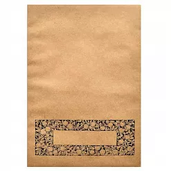 Конверт 16х23 см "Крафт. Рамка с персиками" (Дом Старцевых)