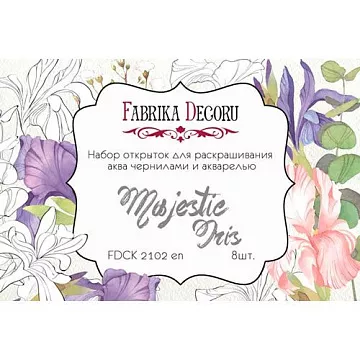 Набор текстурированных карточек "Majestic iris", на английском (Фабрика Декору)