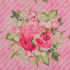 Отрез ткани 48х50 см "Великолепный розарий. Букеты на розовой полосочке" (Артмикс)