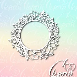 Чипборд "Веночек цветочный 4" (LeoMammy)