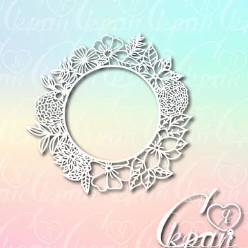 Чипборд "Веночек цветочный 4" (LeoMammy)