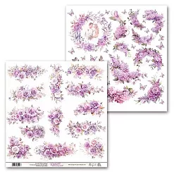 Бумага 30х30 см "Violet Whisper. Для вырезания. Цветы" (Margaret)