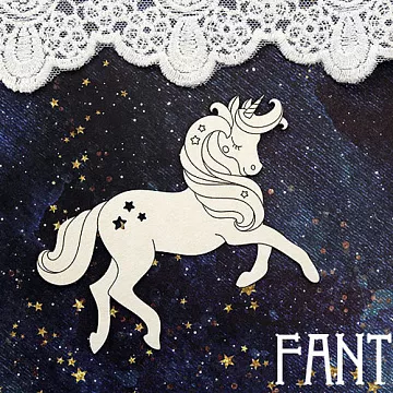 Украшение из чипборда "Единорог 1440" (Fantasy)