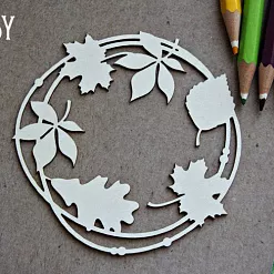 Украшение из чипборда "Рамка с листьями 1324" (Fantasy)