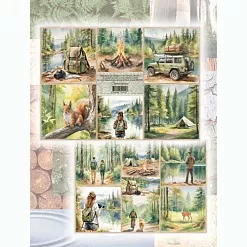 Набор бумаги А4 "Лес", 12 листов (Scrapodelie) Набор бумаги А4 "Лес", 12 листов (Scrapodelie)