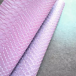Отрез экокожи 30х69 см "Текстурный. Питон сиреневый" (Pty Китай)
