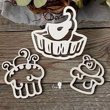 Набор украшений из чипборда "Сладости 3" (LeoMammy)