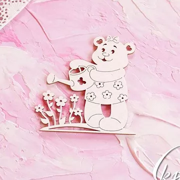 Чипборд "Мишка садовник" (LeoMammy)