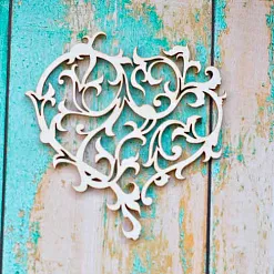 Украшение из чипборда "Сердце резное" (ScrapКрым)