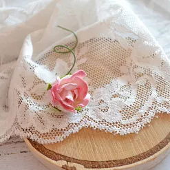 Цветок розы "Белый с розовыми кончиками", 1 шт (Craft)