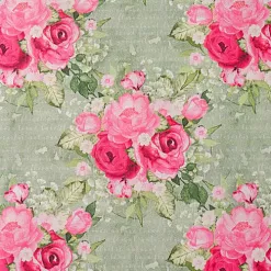 Отрез ткани 48х50 см "Великолепный розарий. Крупные букеты на зеленом" (Артмикс)