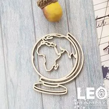 Украшение из чипборда "Глобус" (LeoMammy)