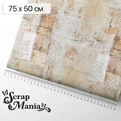 Отрез ткани 75х50 см "Сезон ромашек. Записки" (ScrapMania)