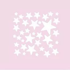 Термотрансферная наклейка "Звезды острые. Белые", 8х8 см (Scrapmama)