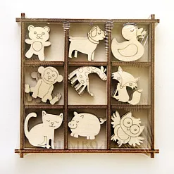 Набор деревянных украшений "Зверята" (Орландо)