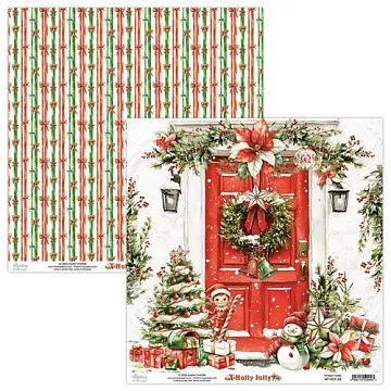 Бумага 30х30 см "Holly Jolly 02" (Mintay)