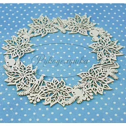 Украшение из чипборда "Рамка. Пуансеттия 3" (Рукоделушка) Украшение из чипборда "Рамка. Пуансеттия 3" (Рукоделушка)