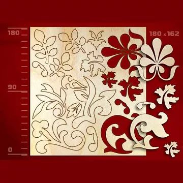 Набор украшений из дерева "Орнамент - 4" (Россия)