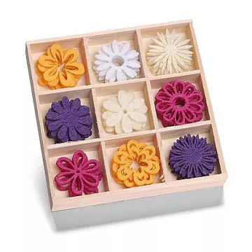 Набор украшений из фетра в коробочке "Цветы" (Knorr Prandell)