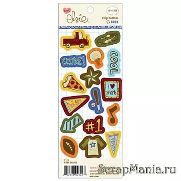 Набор пуговиц из чипборда "Cody shapes" (Ki Memories) Набор пуговиц из чипборда "Cody shapes" (Ki Memories)