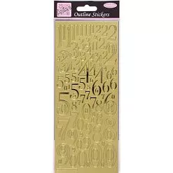 Наклейки 10х24 см "Цифры. Микс", цвет золотой (DoCrafts)