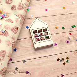 Чипборд "Имбирное Рождество. Шейкер. Дом с одним окном. Мини" (ScrapMania)