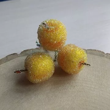 Букет "Яблоки засахаренные. Желтые", 2,6х1,8 см, 3 шт